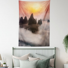 Mist Clouds Mountain Tapestry