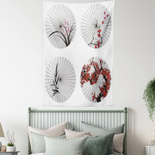 Floral Art on Umbrella Tapestry