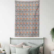 Abstract Retro Spirals Tapestry