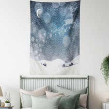 Snowy Landscape at Night Tapestry