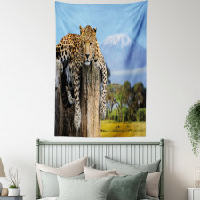 Leopard on a Tree Tapestry
