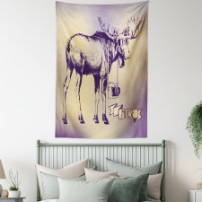Hipster Deer with Camera Tapestry