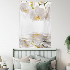 Orchids on Rippling Water Tapestry