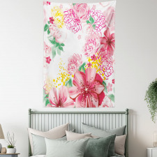 Flowers and Dots Tapestry