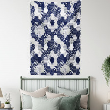 Patchwork Style Dots Star Tapestry