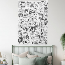 Sketch Style Gaming Tapestry