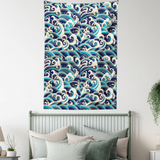 Ocean Waves Pattern Tapestry