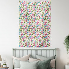 Shabby Plant Leaves Buds Tapestry