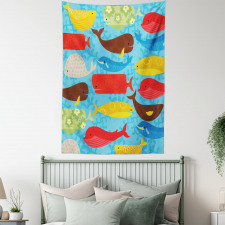 Deep Ocean Animals Tapestry