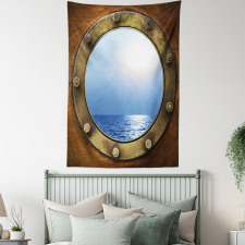 Port Ship Window Theme Tapestry