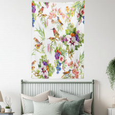 Exotic Spring Flowers Tapestry