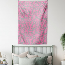 Big Grey Flowers Petals Tapestry