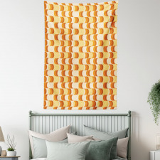 Wavy Pattern Half Moon Tapestry