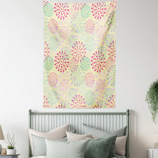 Flowers Polka Dots Tapestry