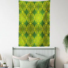 Vivid Flower of Life Tapestry