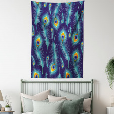 Peacock Bird Feathers Tapestry