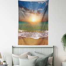 Idyllic Beach Scenery Tapestry