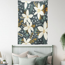 Poinsettia Blossoms Art Tapestry