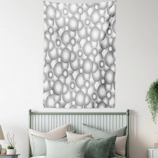 Grey White Balls Rounds Tapestry