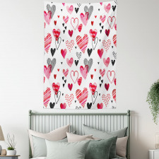 Various Heart Shapes Tapestry