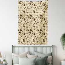 Brown Coffee Cups Tapestry