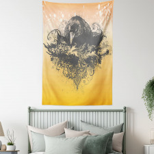 Wicked Crow and Flowers Tapestry