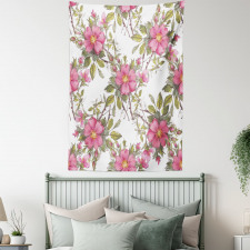 Dog Rose Garden Floral Tapestry