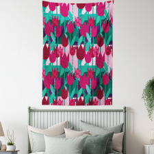 Abstract Tulips Flowers Tapestry