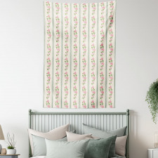 Flower Roses Buds Swirls Tapestry