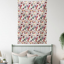 Modern Swirls Leaves Tapestry