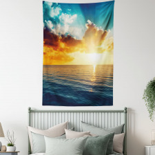 Majestic Sunset over Sea Tapestry