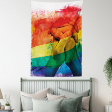 Gay Couple Holding Hands Tapestry