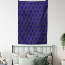 Indigo 3D Paint Cubes Tapestry