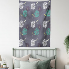 Dragonfly Flower Tapestry