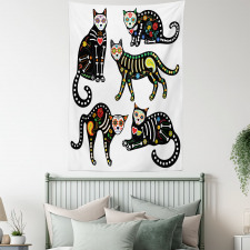 Ornate Black Cats Tapestry