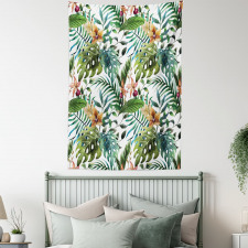 Palm Tree Flowers Hibiscus Tapestry