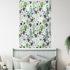 Hedgehog Saguaro Cartoon Tapestry