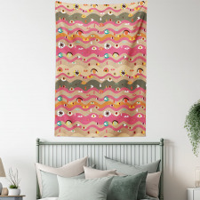 Wavy Lines Groovy Hippie Tapestry
