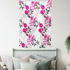 Nostalgic Leaf and Flowers Tapestry