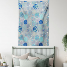 Abstract Snowflakes Tapestry