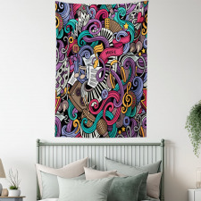 Music Theme Instruments Tapestry