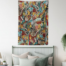 Cinema Items Popcorn Tapestry