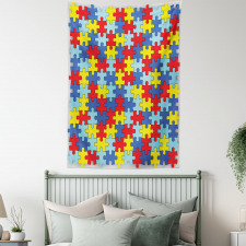 Colorful Puzzle Pieces Tapestry