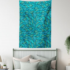 Abstract Wave Ocean Motif Tapestry
