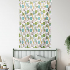 Doodle Dandelions Boho Tapestry