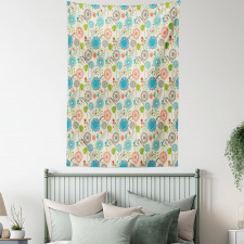 Retro Doodle Cheerful Tapestry