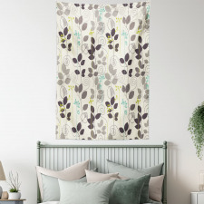 Doodle Leaves Earth Tone Tapestry