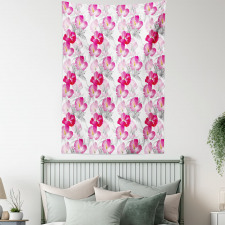 Watercolor Poppy Romance Tapestry