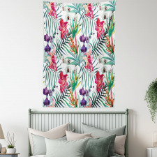 Watercolor Art Tropical Tapestry