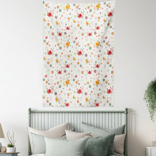 Birds Swirls Flowers Tapestry